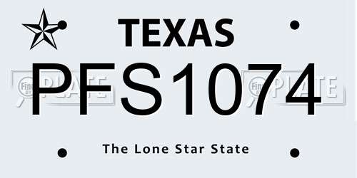 PFS1074 Texas License Plate