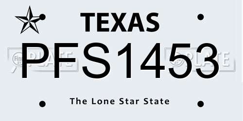 PFS1453 Texas License Plate
