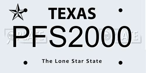 PFS2000 Texas License Plate