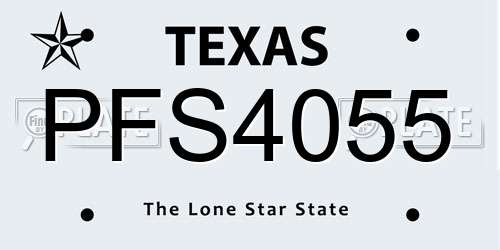 PFS4055 Texas License Plate