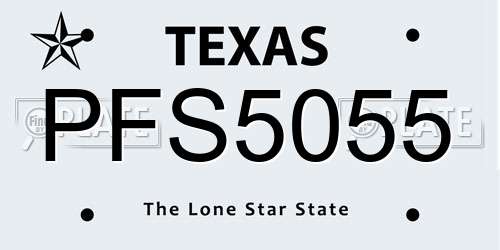 PFS5055 Texas License Plate