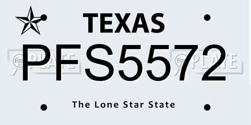 PFS5572 Texas License Plate