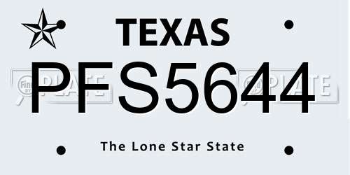PFS5644 Texas License Plate