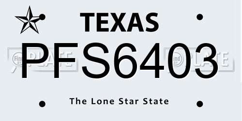 PFS6403 Texas License Plate