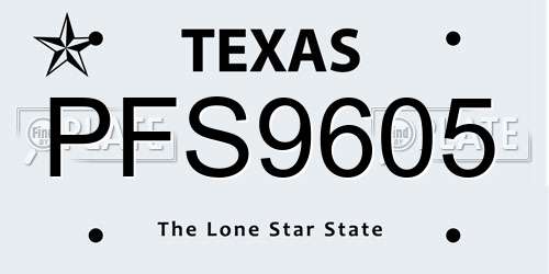 PFS9605 Texas License Plate