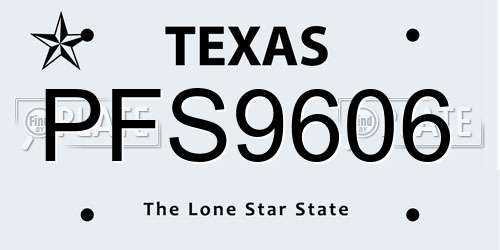 PFS9606 Texas License Plate