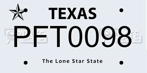 PFT0098 Texas License Plate
