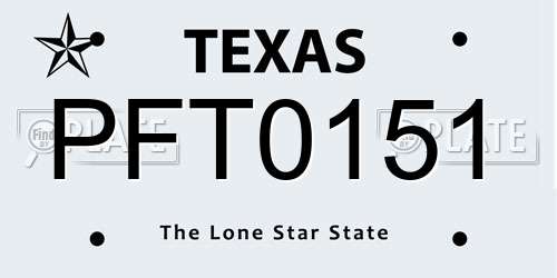 PFT0151 Texas License Plate