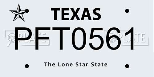 PFT0561 Texas License Plate
