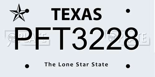 PFT3228 Texas License Plate