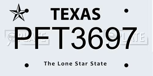PFT3697 Texas License Plate