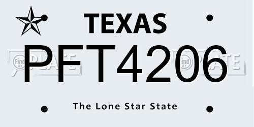 PFT4206 Texas License Plate