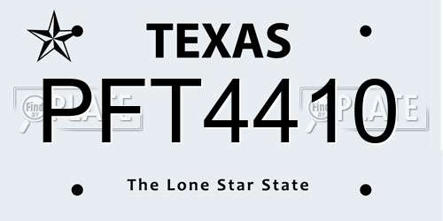 PFT4410 Texas License Plate