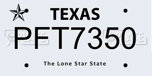 PFT7350 Texas License Plate
