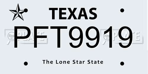 PFT9919 Texas License Plate