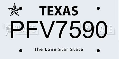 PFV7590 Texas License Plate