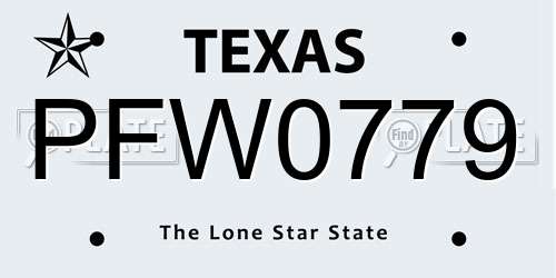 PFW0779 Texas License Plate