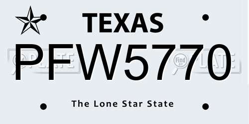 PFW5770 Texas License Plate
