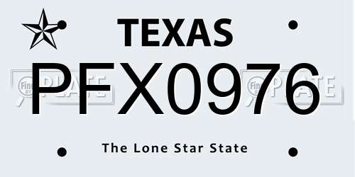PFX0976 Texas License Plate