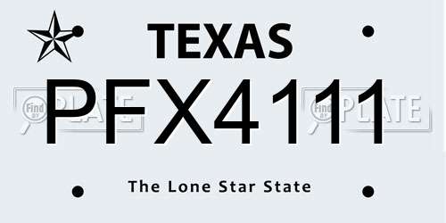 PFX4111 Texas License Plate