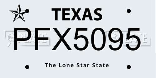 PFX5095 Texas License Plate