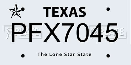 PFX7045 Texas License Plate