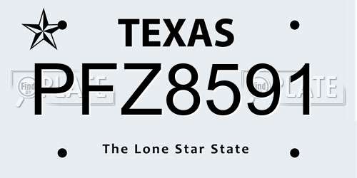 PFZ8591 Texas License Plate