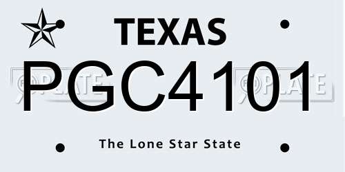 PGC4101 Texas License Plate