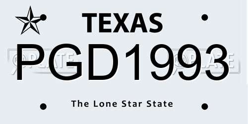 PGD1993 Texas License Plate