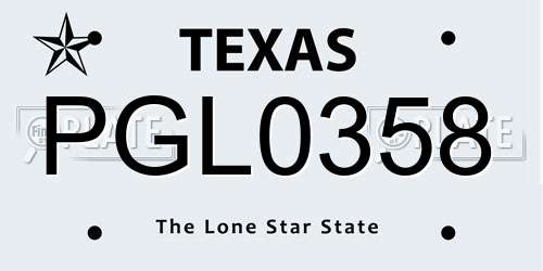 PGL0358 Texas License Plate