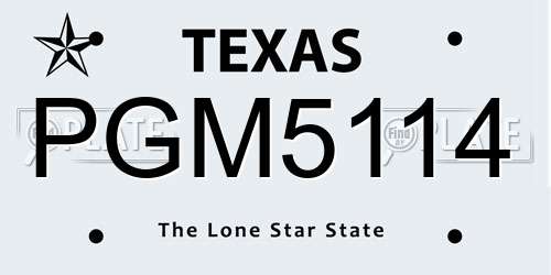 PGM5114 Texas License Plate