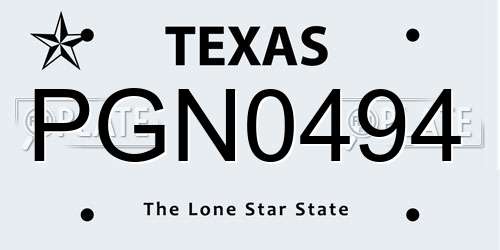 PGN0494 Texas License Plate