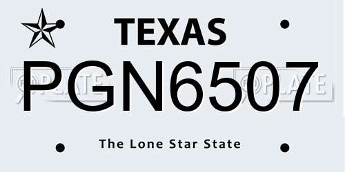 PGN6507 Texas License Plate