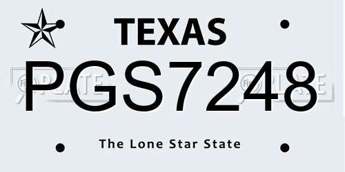PGS7248 Texas License Plate
