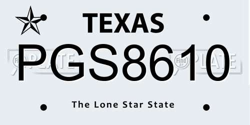 PGS8610 Texas License Plate