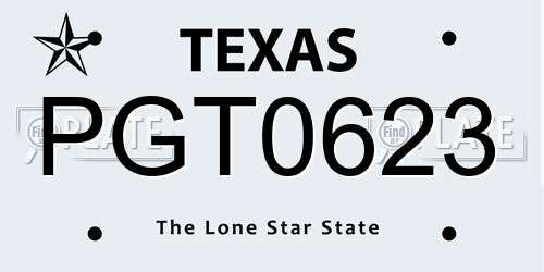 PGT0623 Texas License Plate