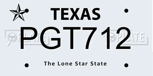 PGT712 Texas License Plate
