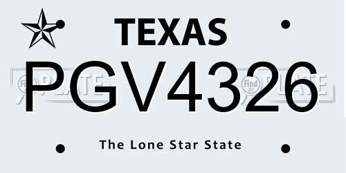 PGV4326 Texas License Plate