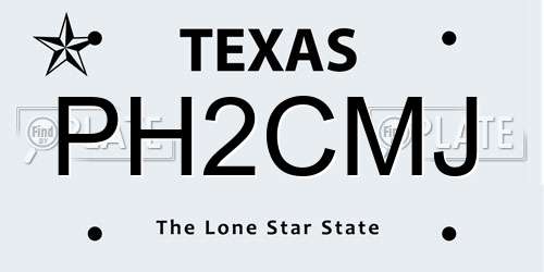 PH2CMJ Texas License Plate