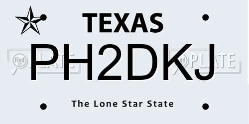 PH2DKJ Texas License Plate