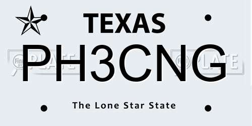 PH3CNG Texas License Plate