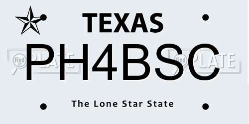PH4BSC Texas License Plate
