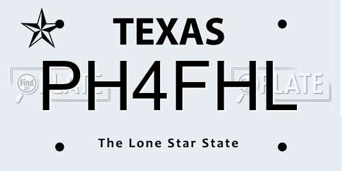 PH4FHL Texas License Plate