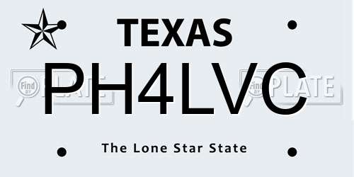 PH4LVC Texas License Plate