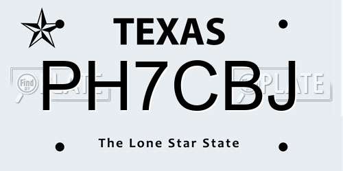 PH7CBJ Texas License Plate