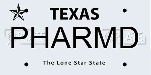 PHARMD Texas License Plate