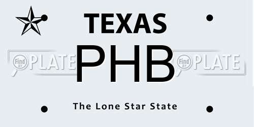 PHB Texas License Plate