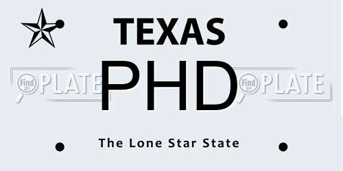 PHD Texas License Plate