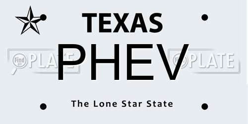 PHEV Texas License Plate