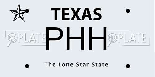 PHH Texas License Plate
